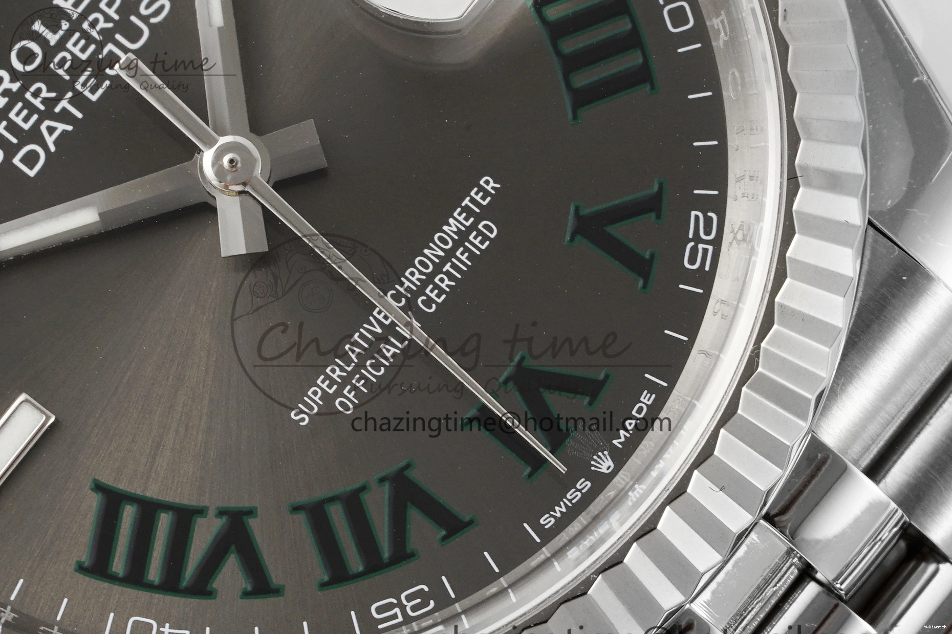 Bracelet Gray Edition 904L Green Roman Best Dial VR3235 Steel 126234 1:1 on DateJust Jubilee 36 Markers Clean 0506